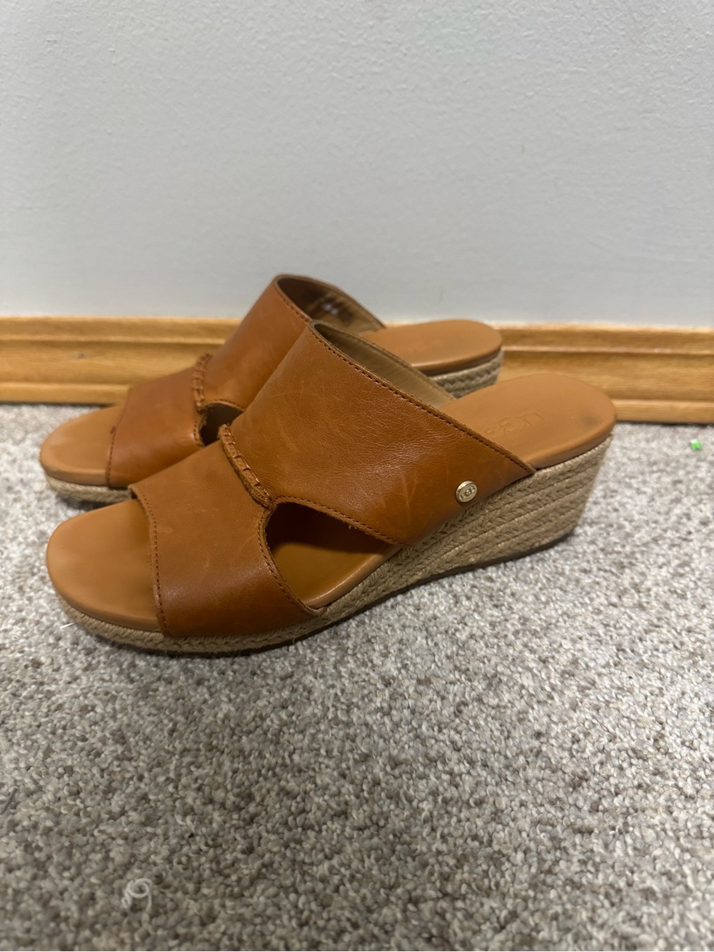 UGG Eirene Leather Espadrille Wedge Sandals - Picture 2 of 11